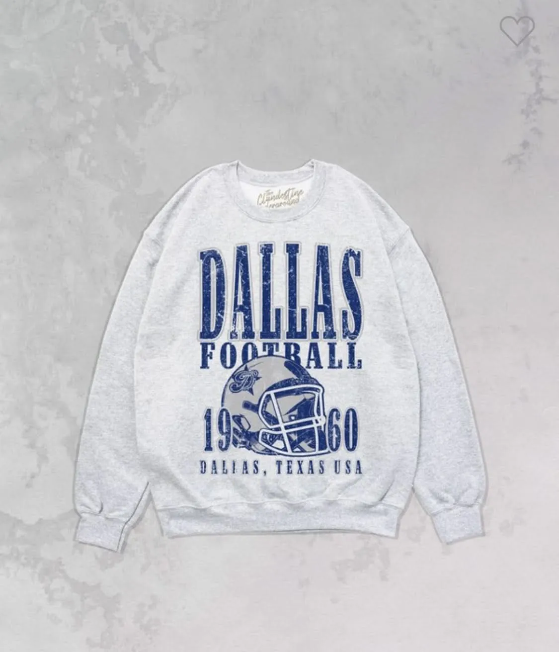 90's Football Dallas Vintage Sweatshirt Oversized - Ash Grey