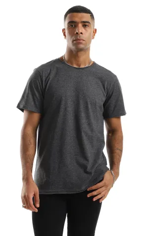 98901 Simple Basic Short Sleeves Heather Charcoal T-Shirt