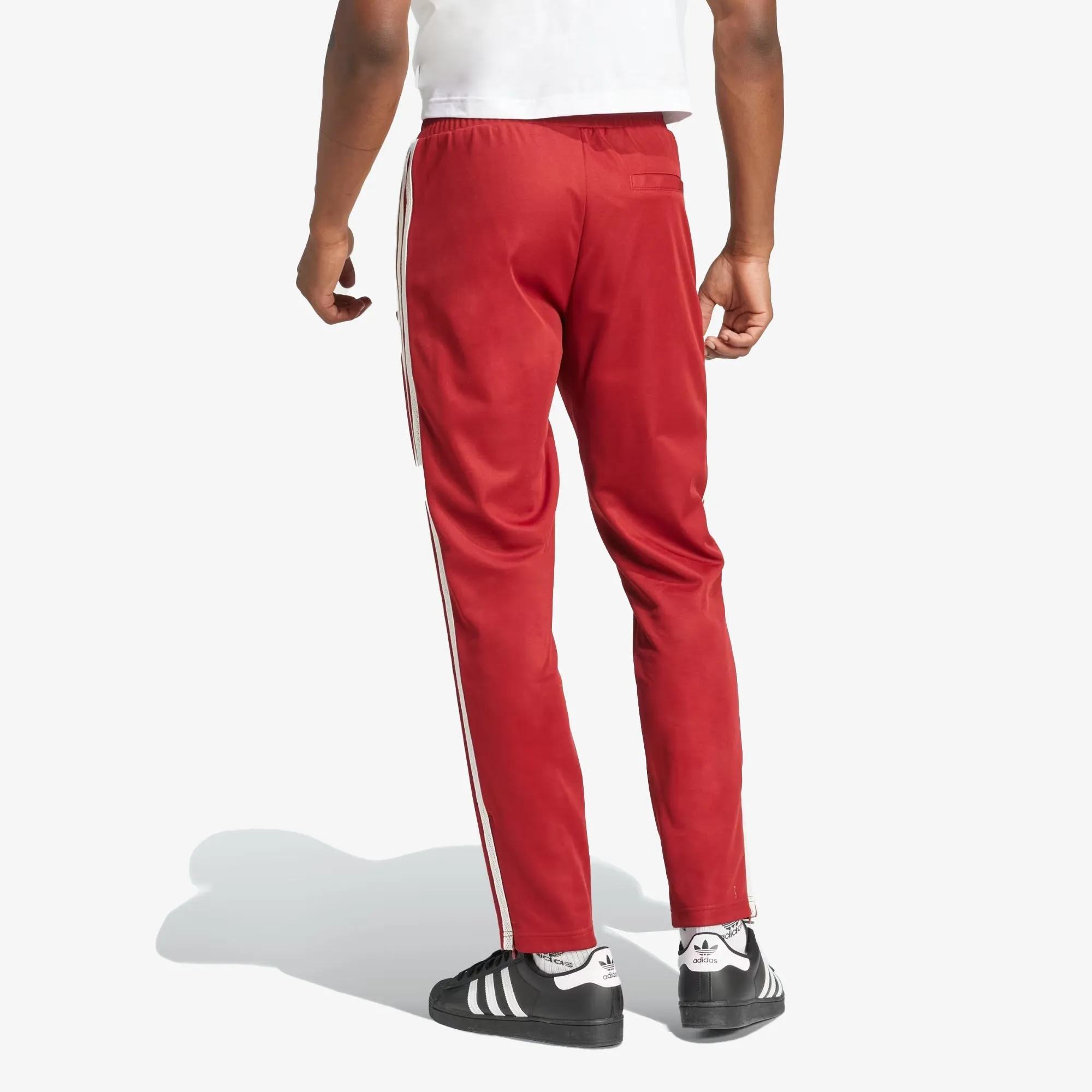 Adidas Originals | RETRO SPORTS CRICKET-INSPIRED TRACK PANTS { RUST RED