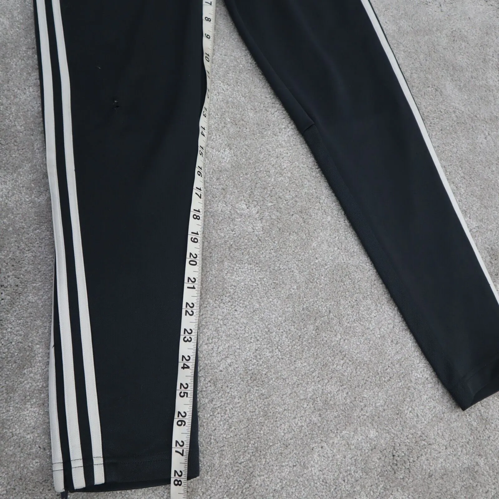 Adidas Track Pants Women Small S Black 3 Striped Slim Fit Sportswear Logo Pant
