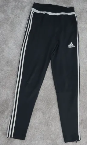 Adidas Track Pants Women Small S Black 3 Striped Slim Fit Sportswear Logo Pant