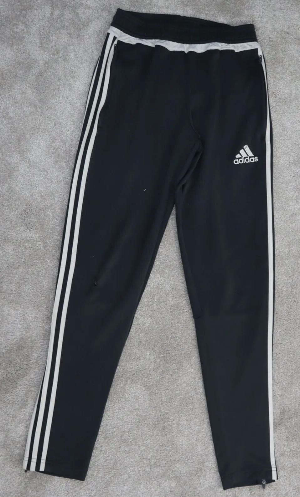 Adidas Track Pants Women Small S Black 3 Striped Slim Fit Sportswear Logo Pant