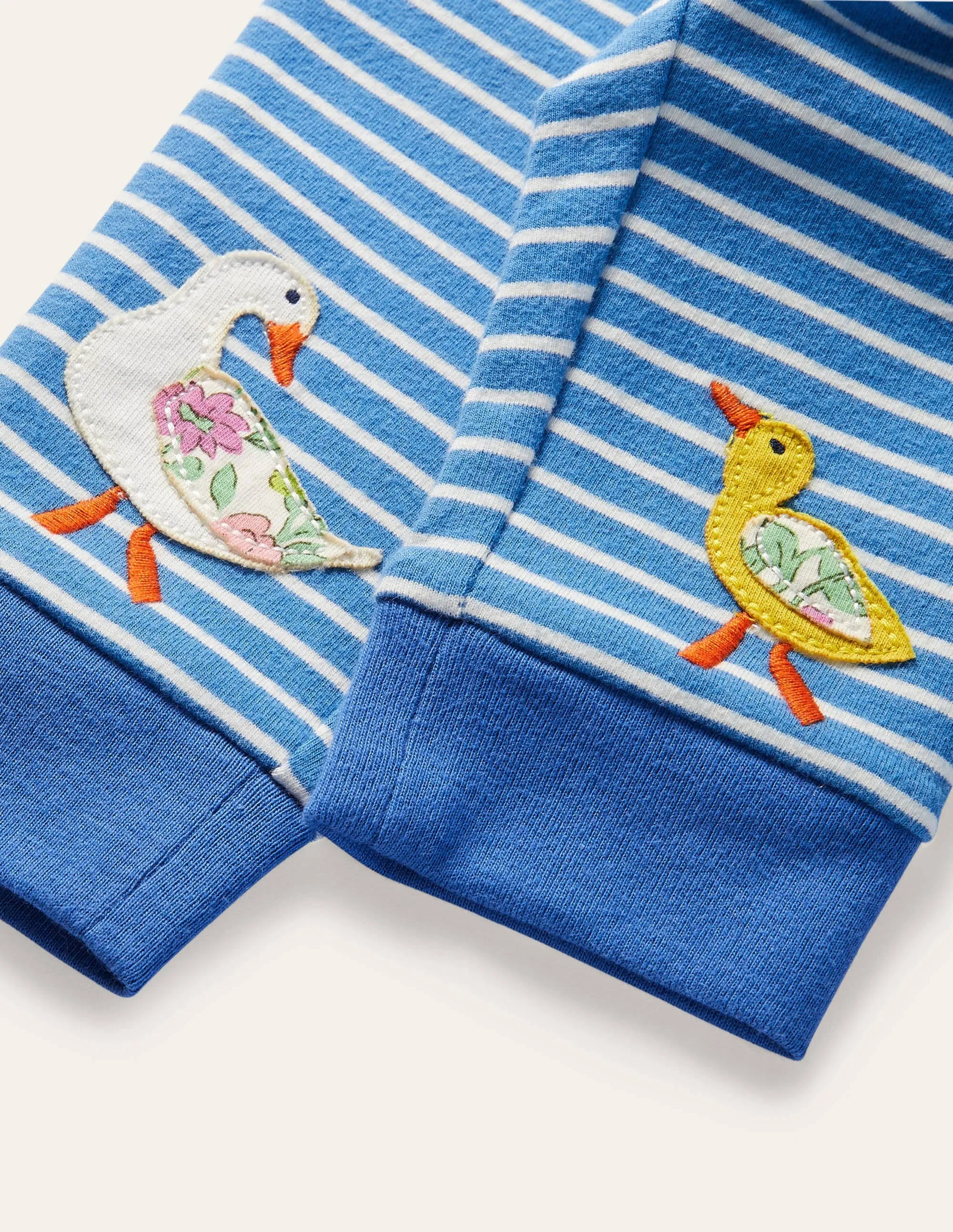 Appliqué Jersey Bottoms-Venice Blue/Ivory