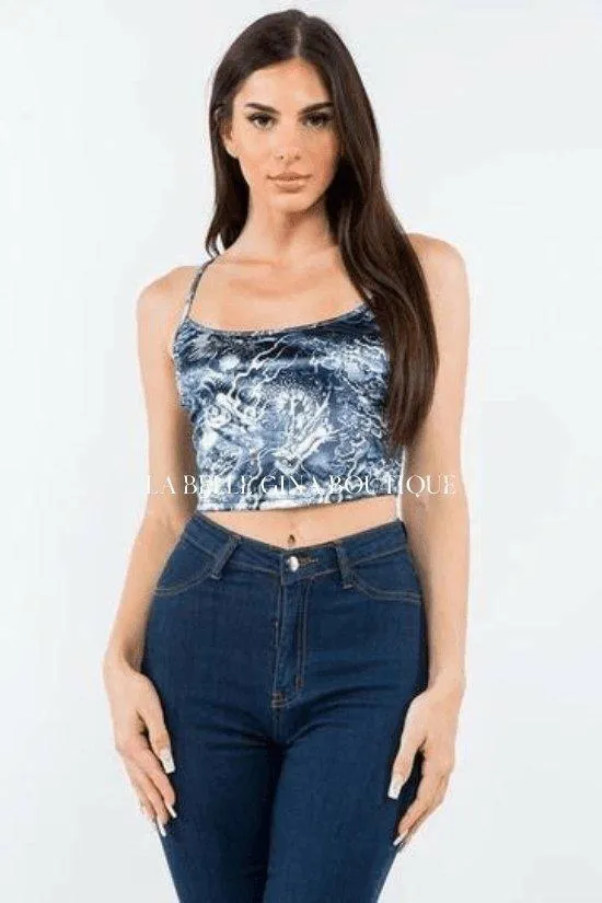 Ave sleeveless round neck dragon