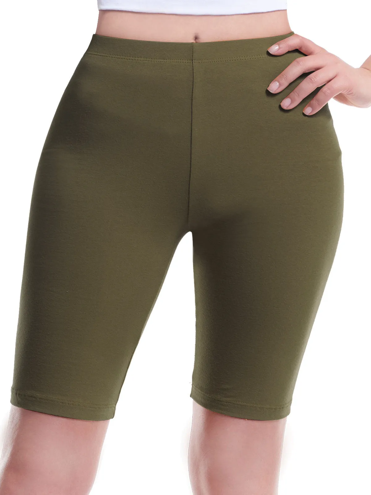 Basic High Waisted Active Yoga Soft Biker Shorts2