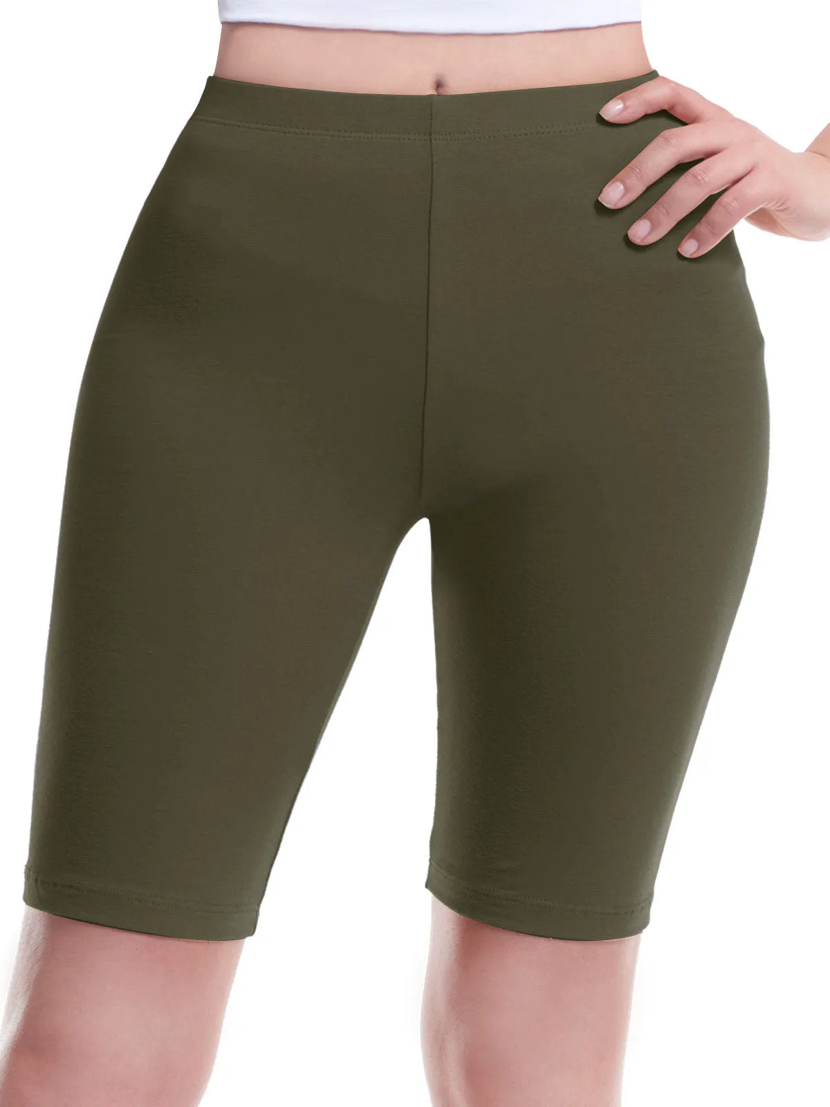 Basic High Waisted Active Yoga Soft Biker Shorts2