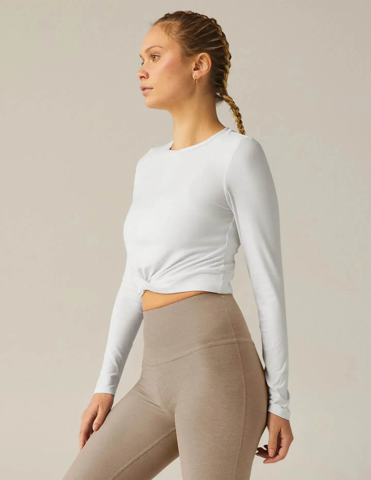 Beyond Yoga Featherweight Center Stage Cropped Long Sleeve