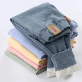 Big Size Children's Fleece Warm Render Pants For Boys Girls Winter Velvet Leggings Kids Baby Pants Thickened
