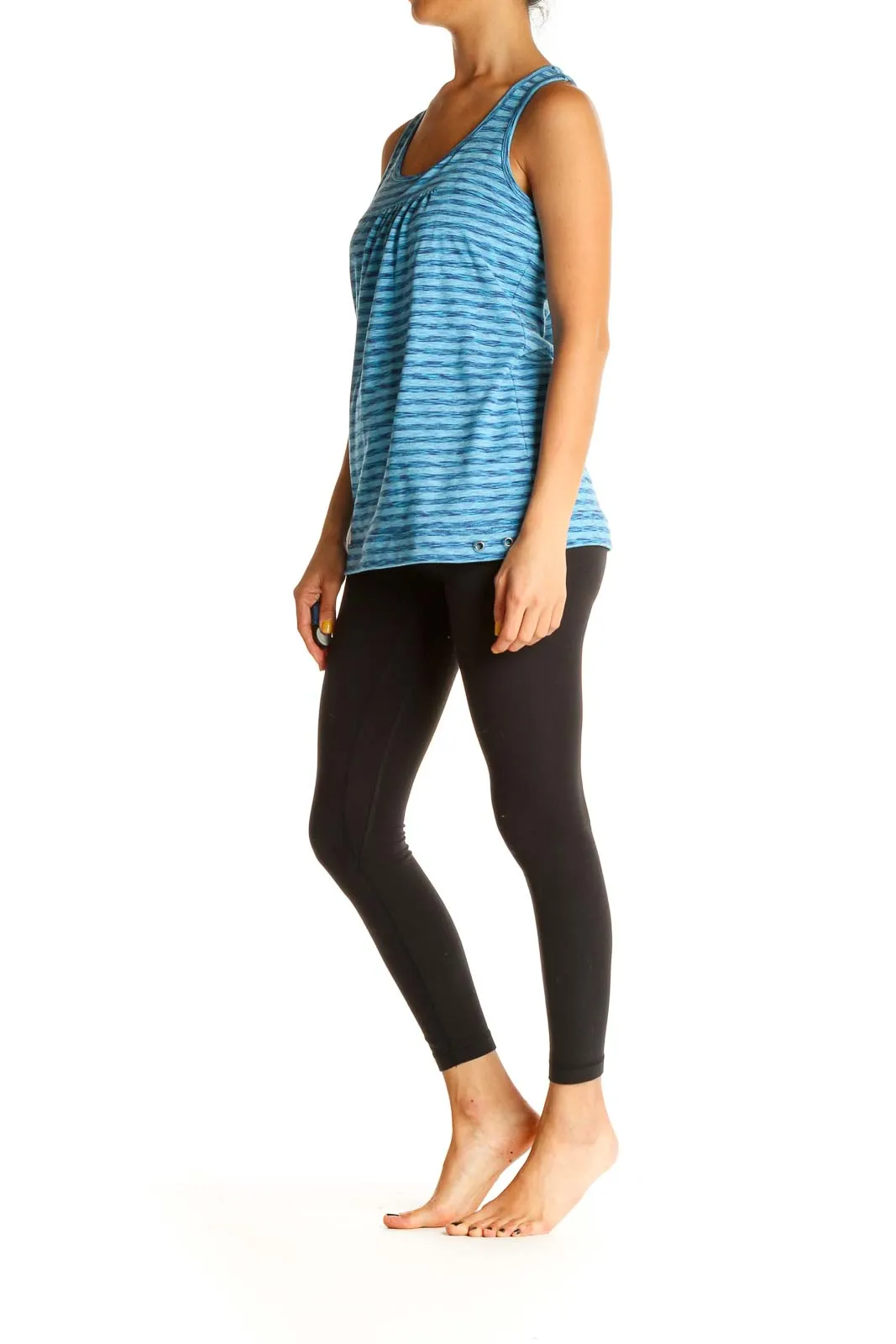 Blue Striped Activewear Tank Top