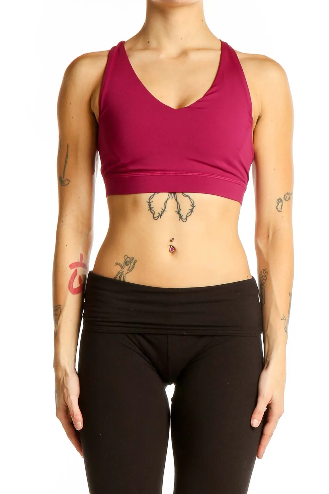Burgundy Racerback Sports Bra