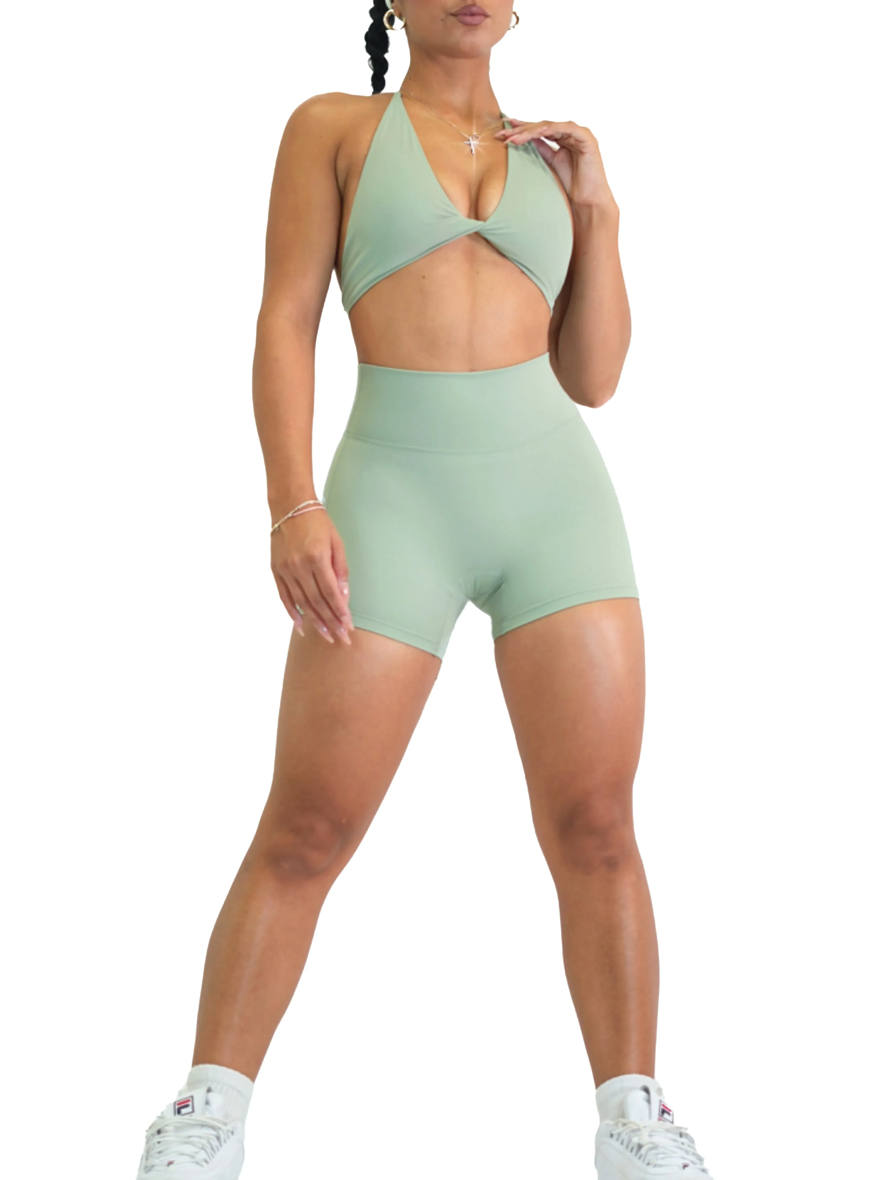 Buttersoft Scrunch Booty Shorts (Eucalyptus)