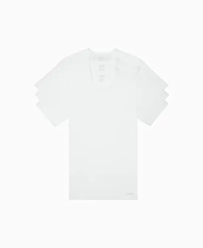 Calvin Klein Men's Cotton Classics Slim Fit Crew Neck T-Shirts, White 3 Pack NEW, Medium