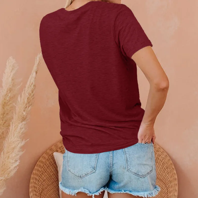 Casual Cotton Rainbow Print Short Sleeve Loose T-shirts