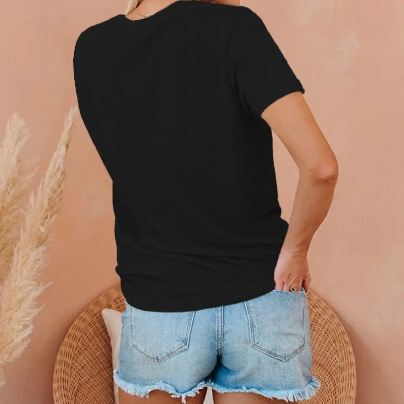 Casual Cotton Rainbow Print Short Sleeve Loose T-shirts