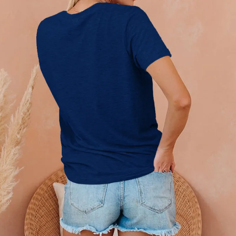 Casual Cotton Rainbow Print Short Sleeve Loose T-shirts