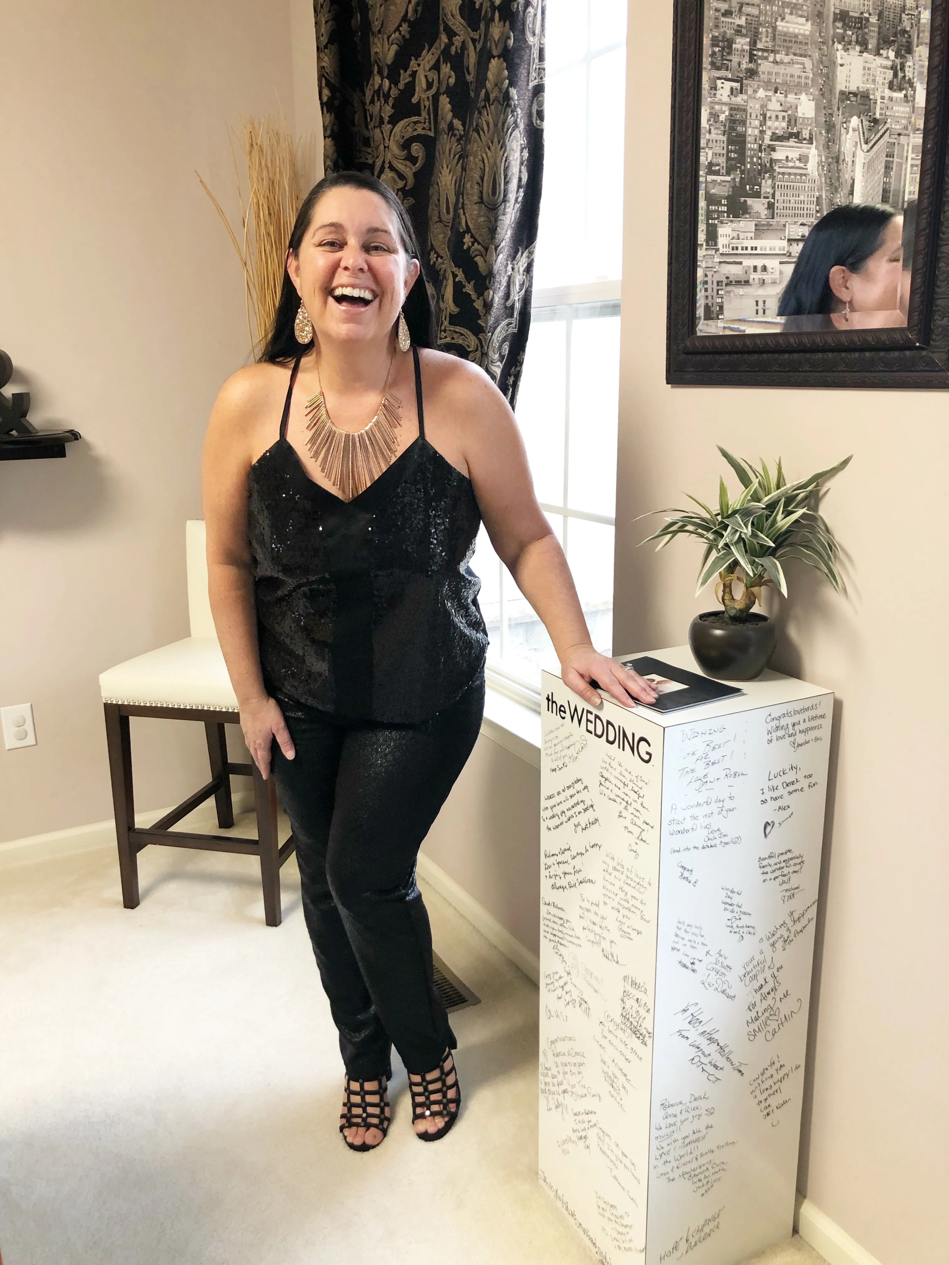 Casual Elegance Black Fancy Pants