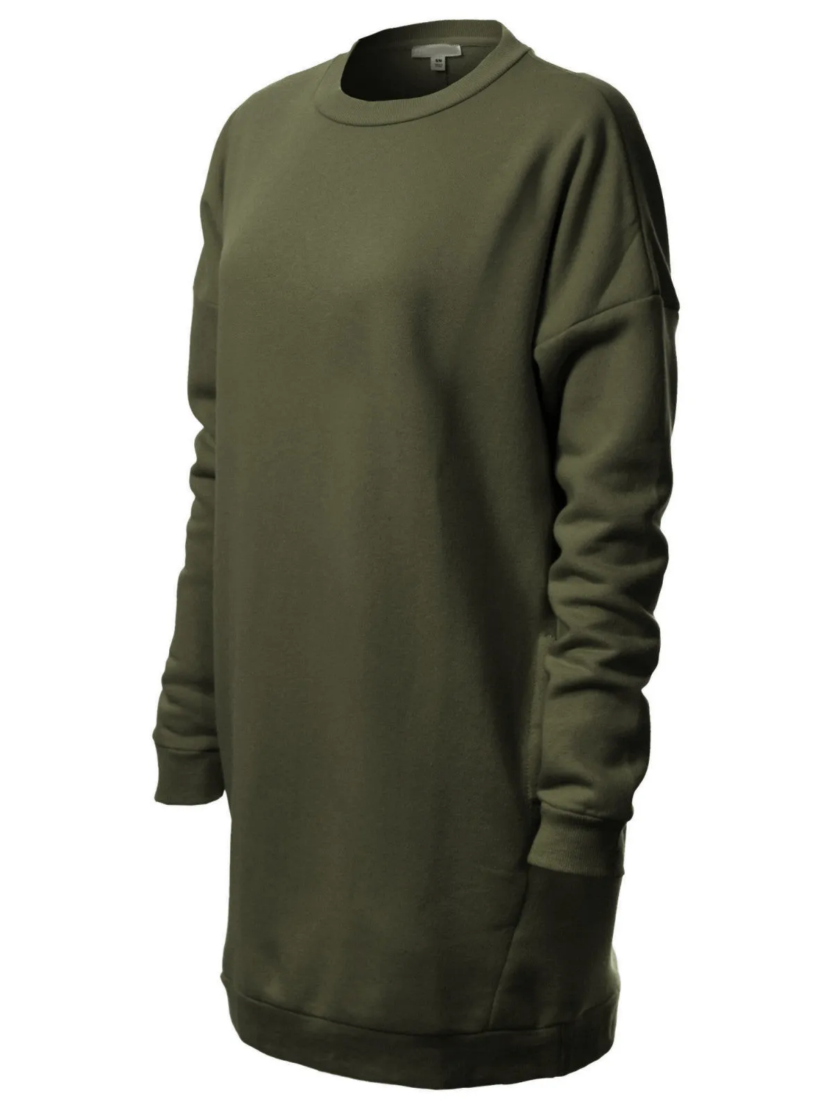 Casual Oversized Loose Fit Crewneck Long Sleeve Fleece Pullover Sweatshirts Tunic S~3X