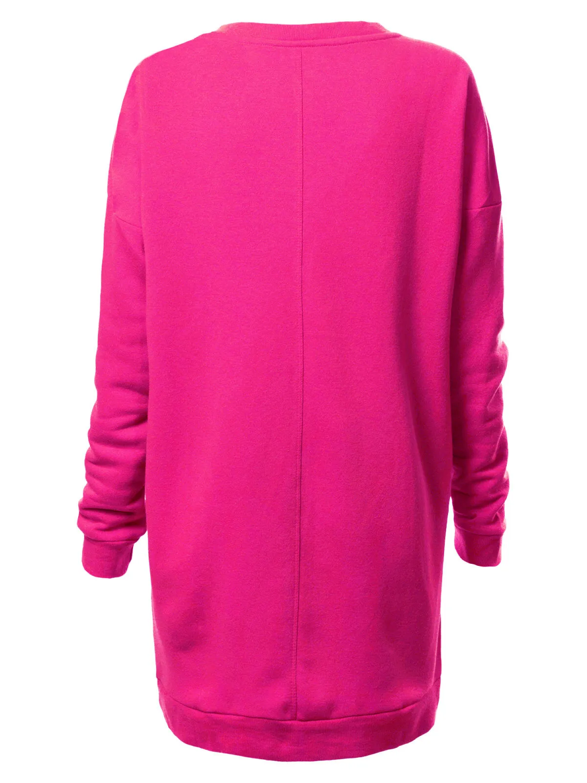 Casual Oversized Loose Fit Crewneck Long Sleeve Fleece Pullover Sweatshirts Tunic S~3X