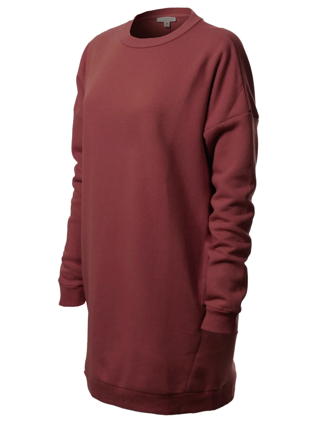 Casual Oversized Loose Fit Crewneck Long Sleeve Fleece Pullover Sweatshirts Tunic S~3X