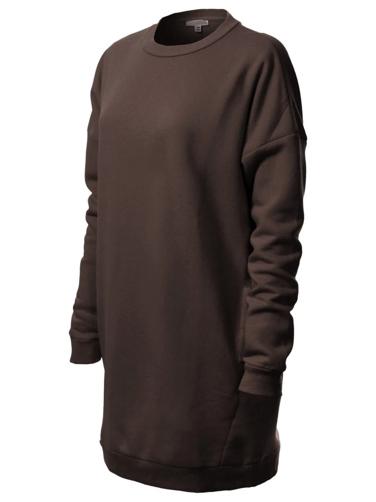 Casual Oversized Loose Fit Crewneck Long Sleeve Fleece Pullover Sweatshirts Tunic S~3X