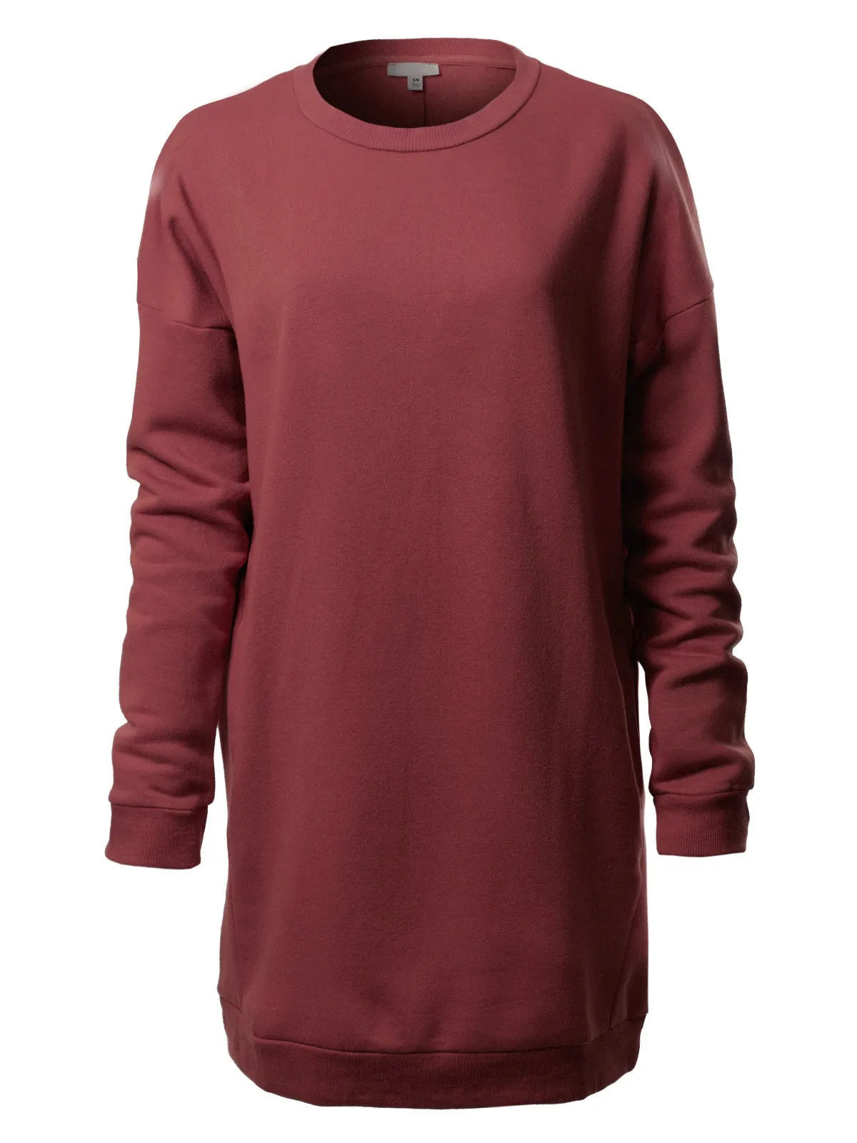 Casual Oversized Loose Fit Crewneck Long Sleeve Fleece Pullover Sweatshirts Tunic S~3X