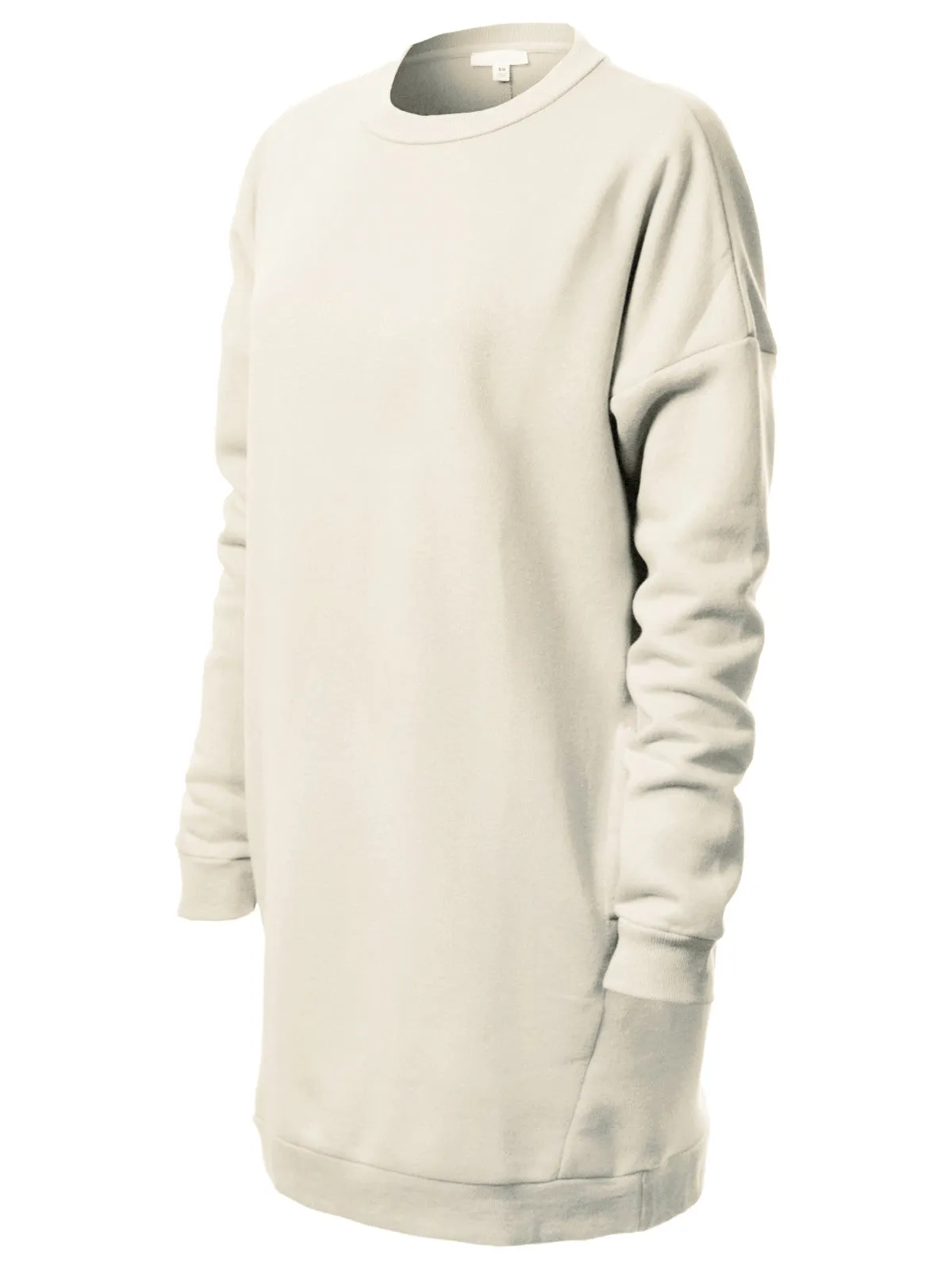 Casual Oversized Loose Fit Crewneck Long Sleeve Fleece Pullover Sweatshirts Tunic S~3X