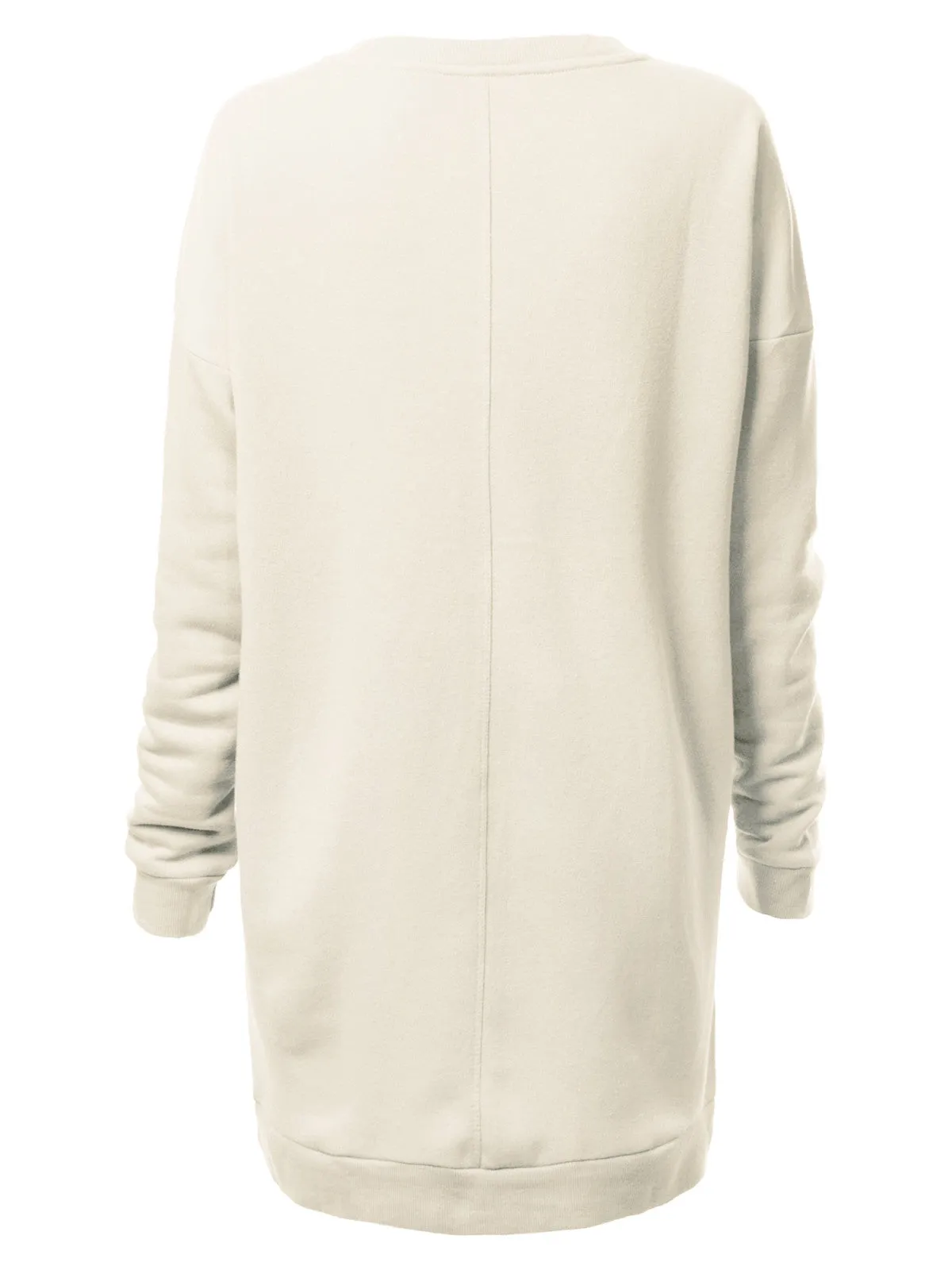 Casual Oversized Loose Fit Crewneck Long Sleeve Fleece Pullover Sweatshirts Tunic S~3X
