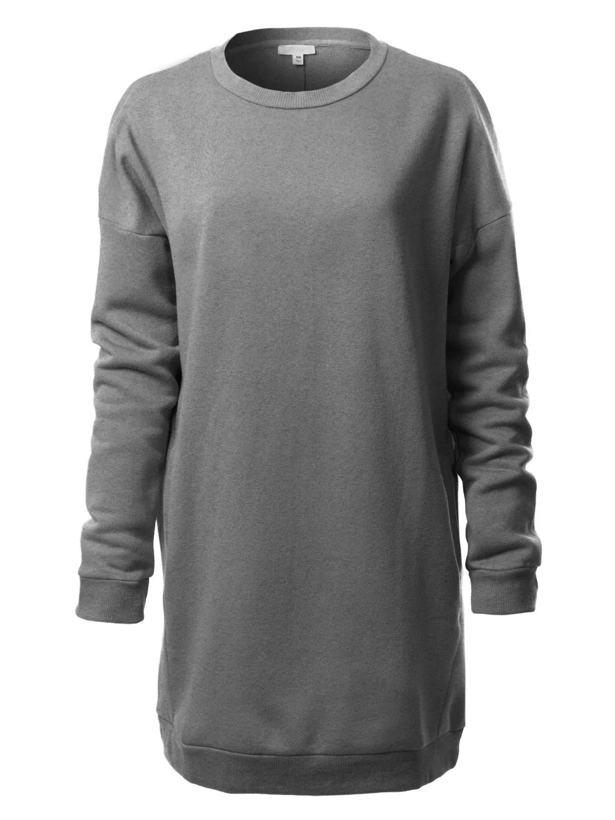 Casual Oversized Loose Fit Crewneck Long Sleeve Fleece Pullover Sweatshirts Tunic S~3X