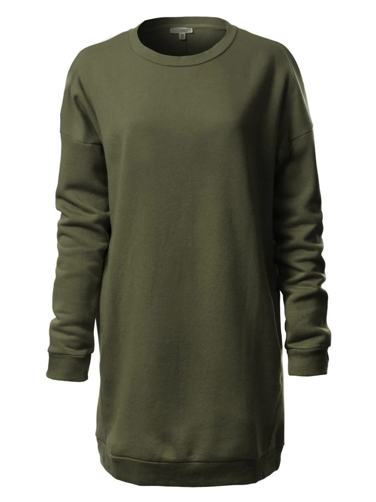 Casual Oversized Loose Fit Crewneck Long Sleeve Fleece Pullover Sweatshirts Tunic S~3X