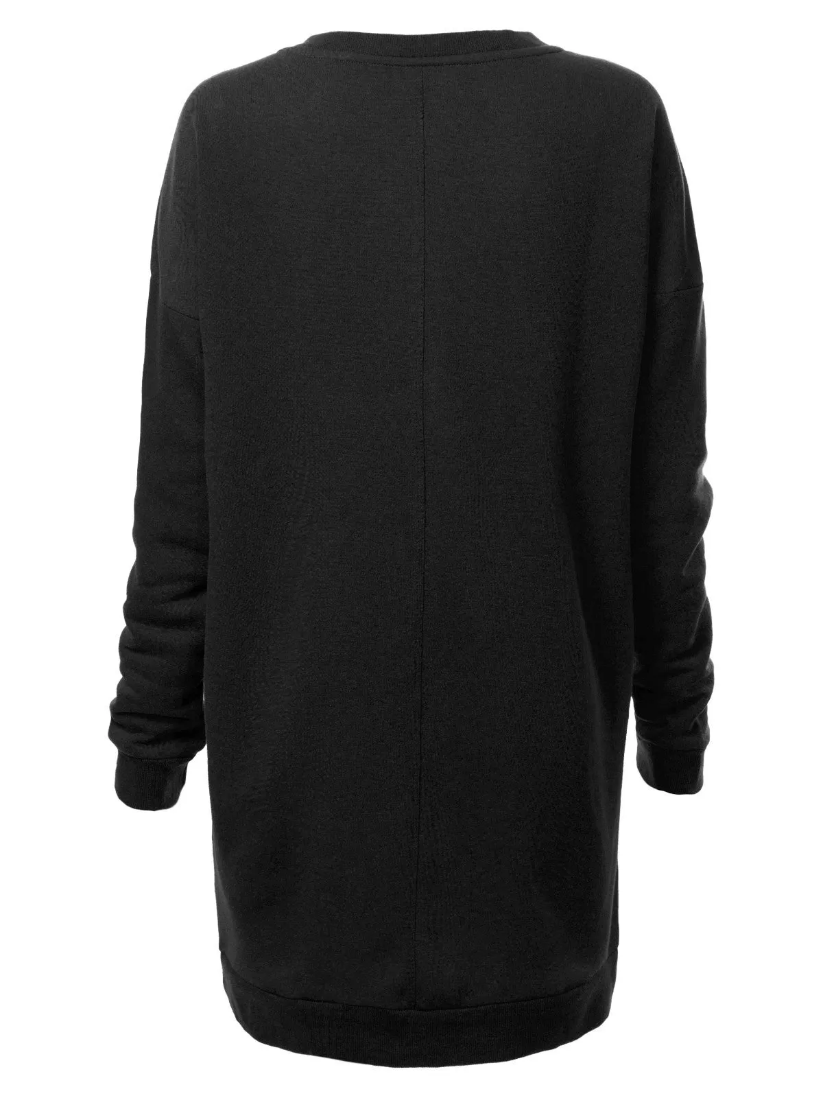 Casual Oversized Loose Fit Crewneck Long Sleeve Fleece Pullover Sweatshirts Tunic S~3X