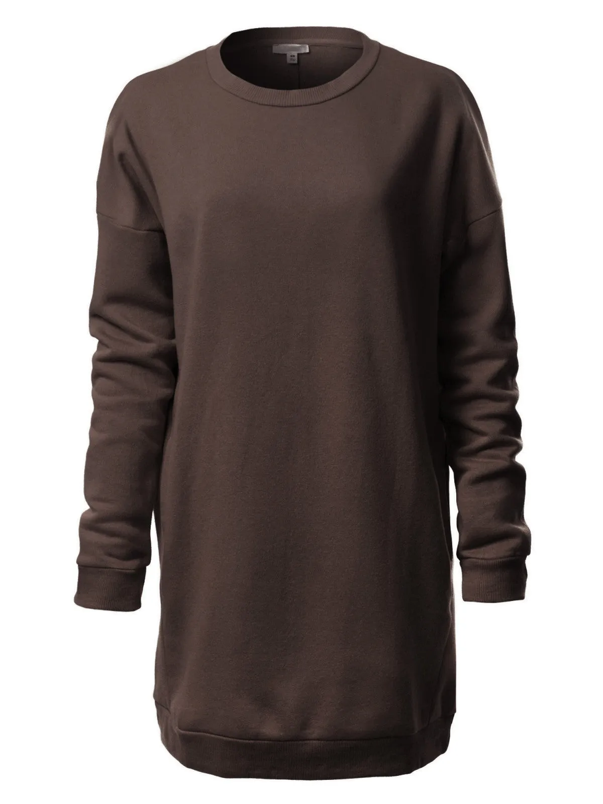 Casual Oversized Loose Fit Crewneck Long Sleeve Fleece Pullover Sweatshirts Tunic S~3X