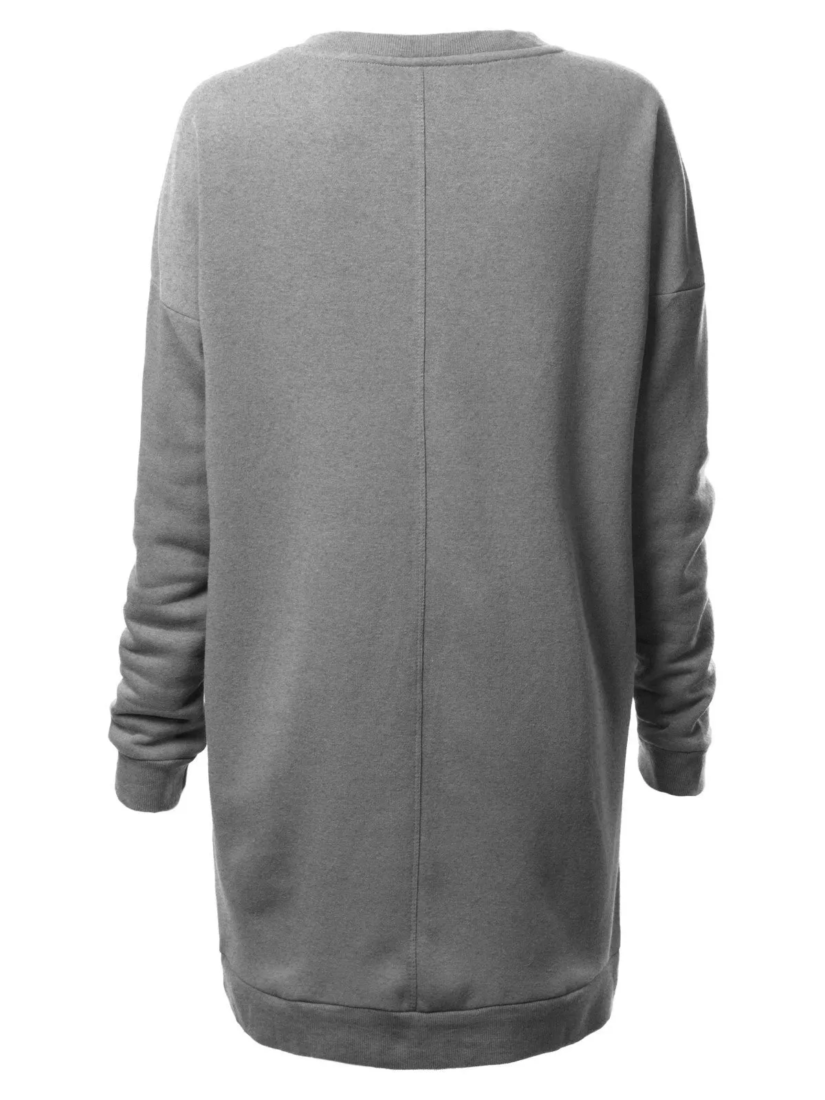 Casual Oversized Loose Fit Crewneck Long Sleeve Fleece Pullover Sweatshirts Tunic S~3X