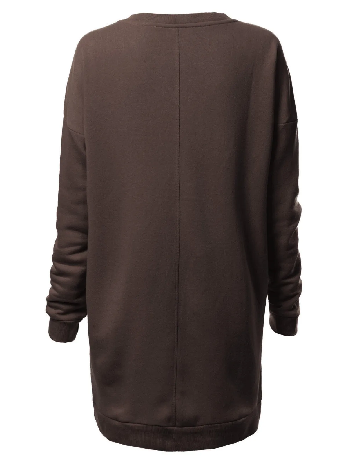 Casual Oversized Loose Fit Crewneck Long Sleeve Fleece Pullover Sweatshirts Tunic S~3X