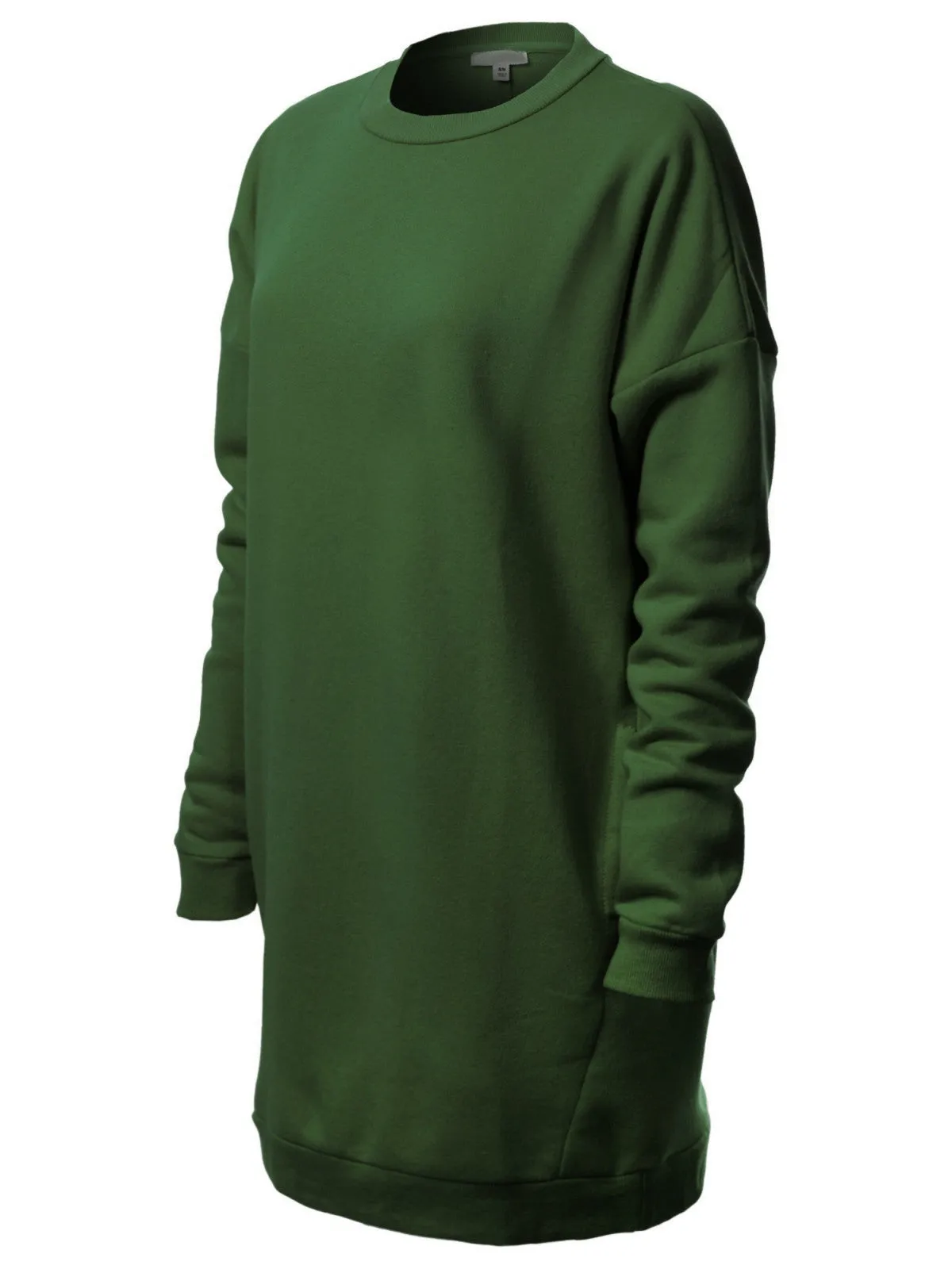 Casual Oversized Loose Fit Crewneck Long Sleeve Fleece Pullover Sweatshirts Tunic S~3X
