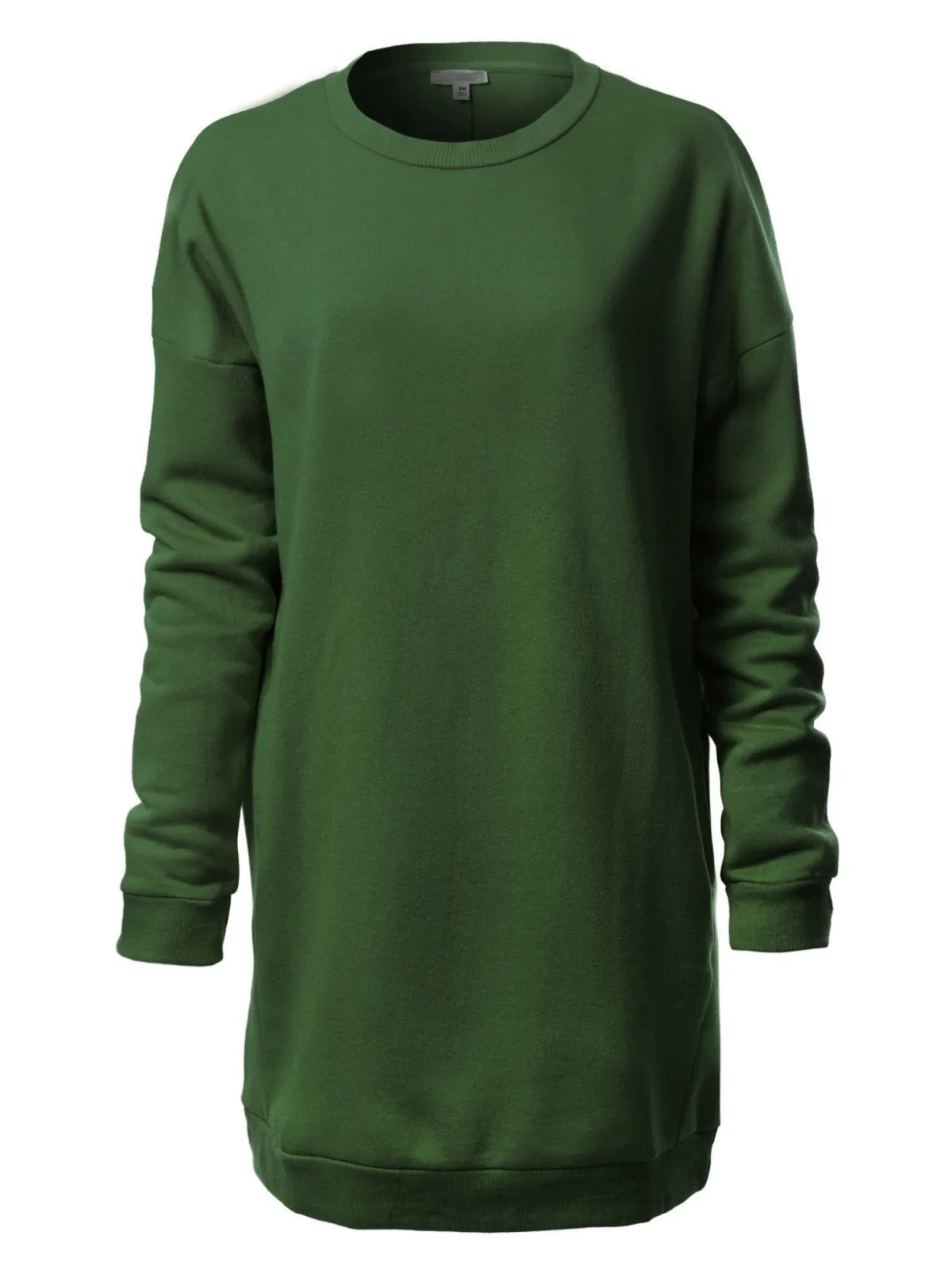 Casual Oversized Loose Fit Crewneck Long Sleeve Fleece Pullover Sweatshirts Tunic S~3X