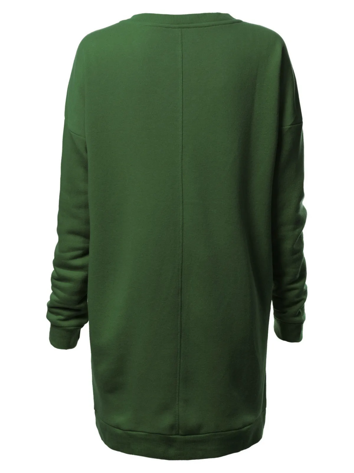 Casual Oversized Loose Fit Crewneck Long Sleeve Fleece Pullover Sweatshirts Tunic S~3X