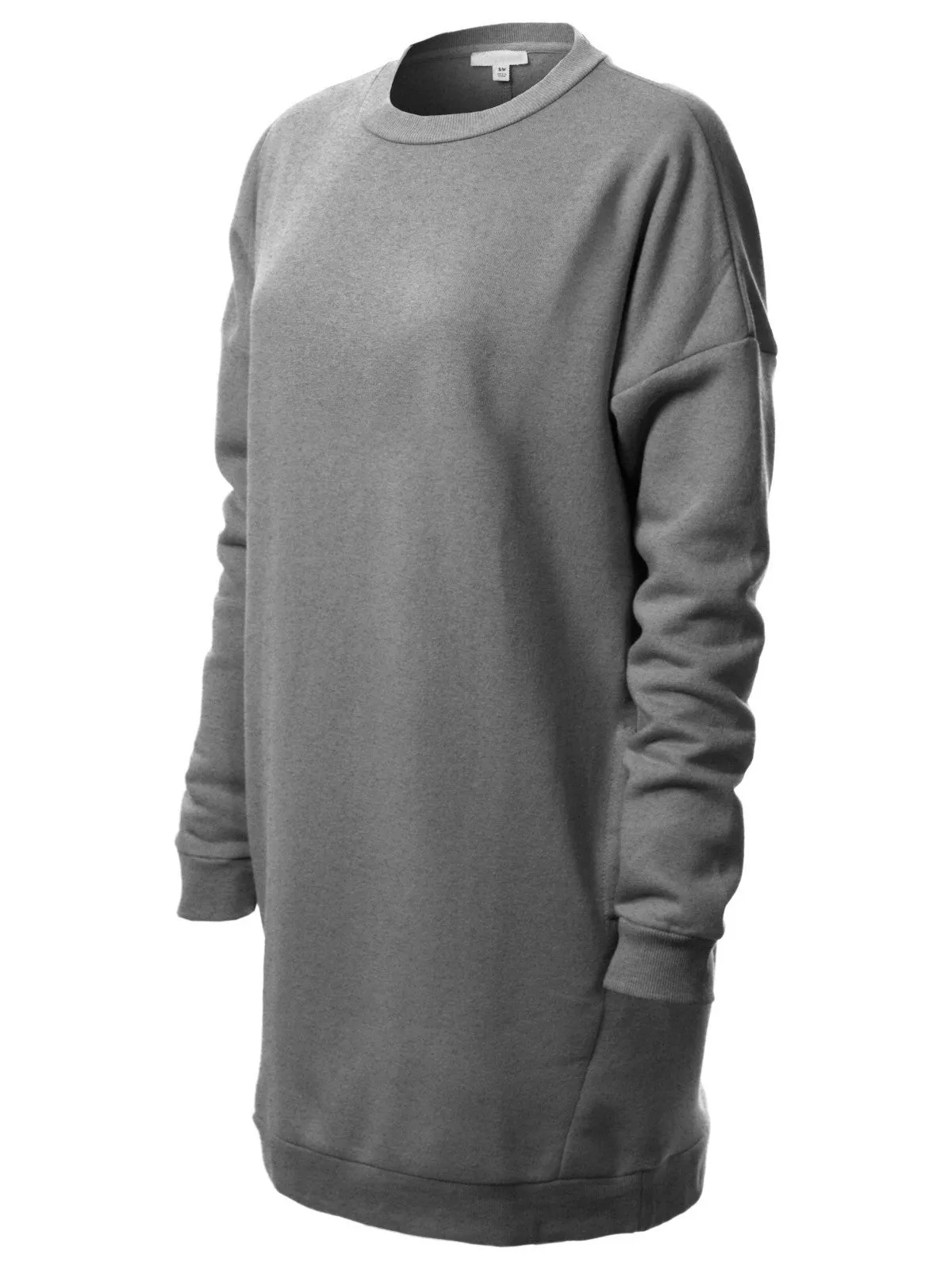 Casual Oversized Loose Fit Crewneck Long Sleeve Fleece Pullover Sweatshirts Tunic S~3X
