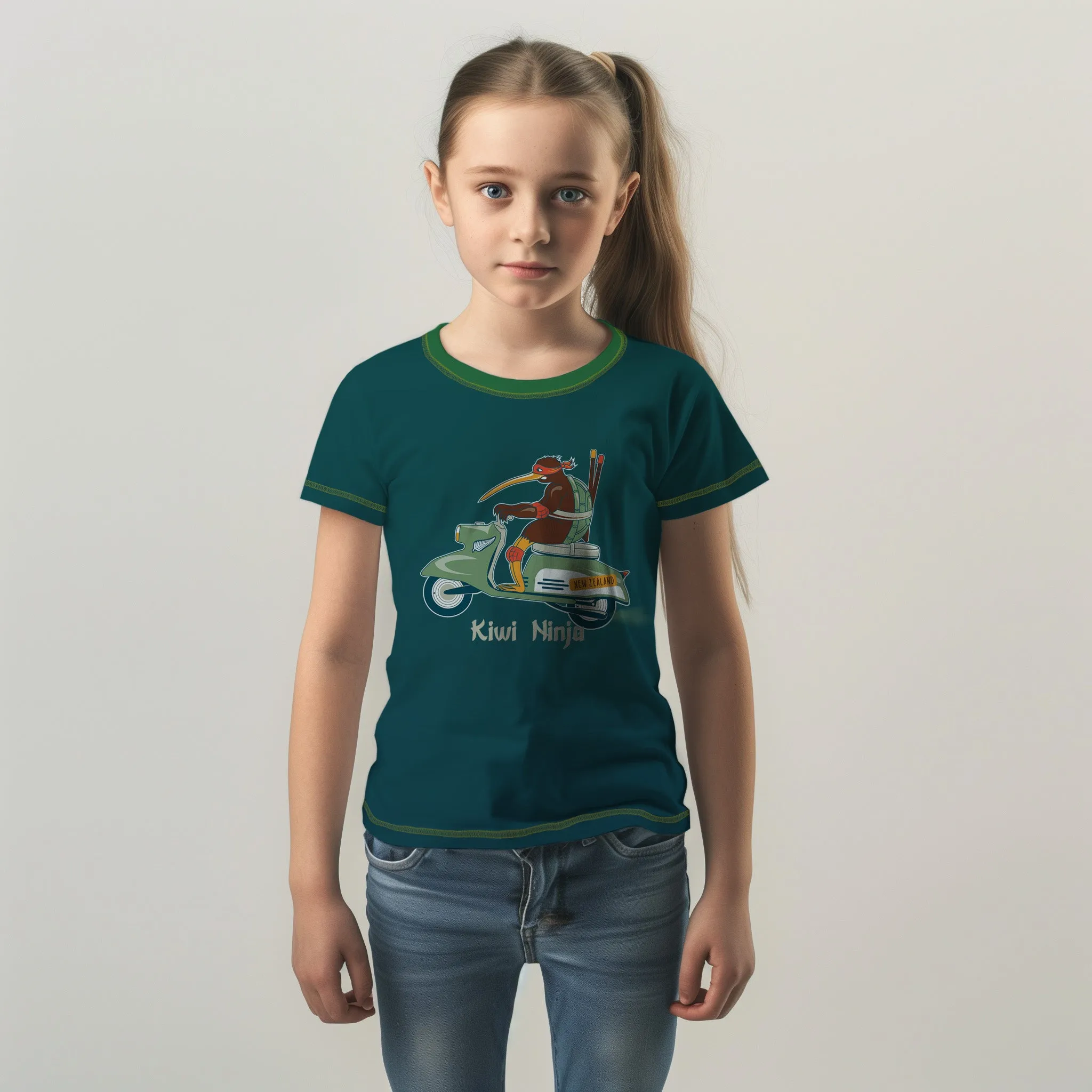 Childrens New Zealand T Shirt - Kiwi Ninja