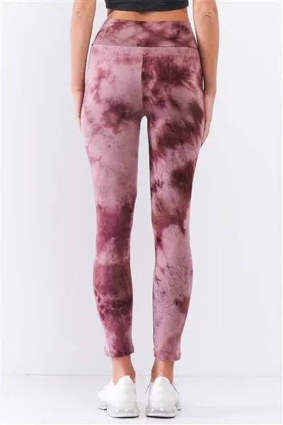 Comfy Plum Pink Tie-Dye Yoga Legging Pants
