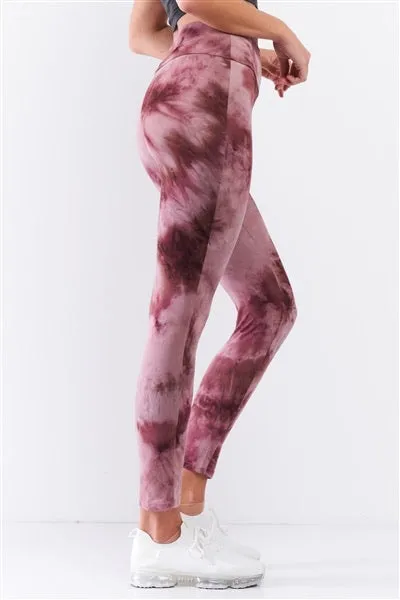 Comfy Plum Pink Tie-Dye Yoga Legging Pants