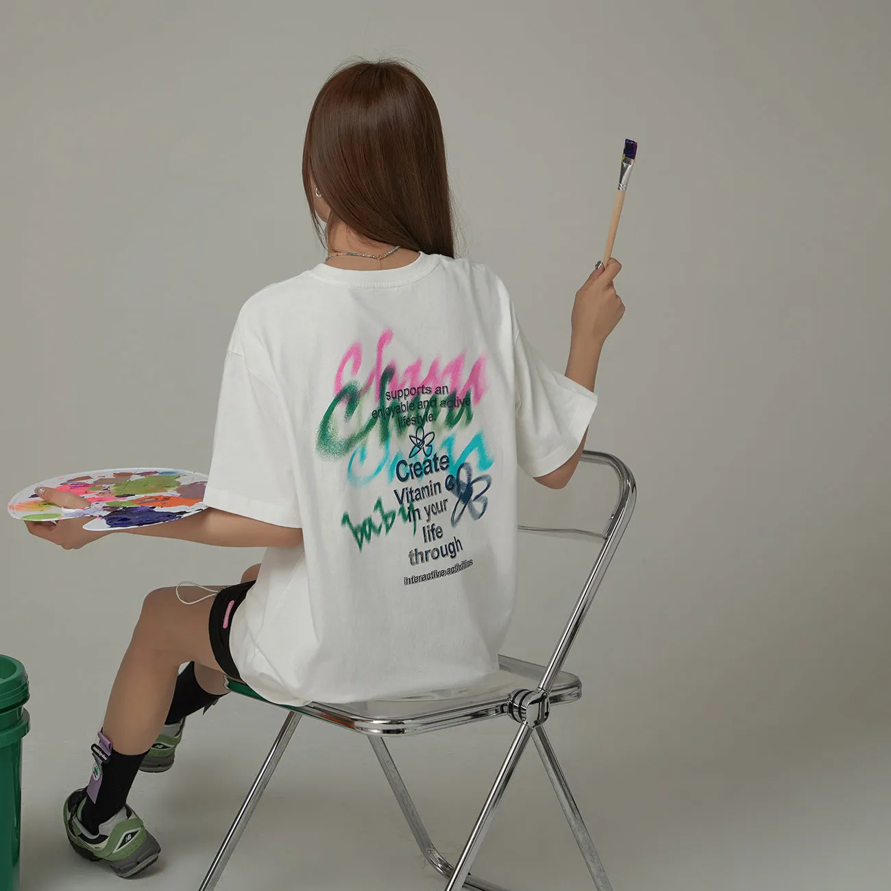 Create Vitamin C In Your Life Printed Design Cotton Loose Fit T-Shirt