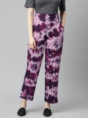Dye Printed Straight-Fit Pure Cotton Track Pants