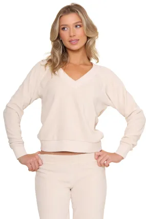 Ember Velour V Neck Sweatshirt