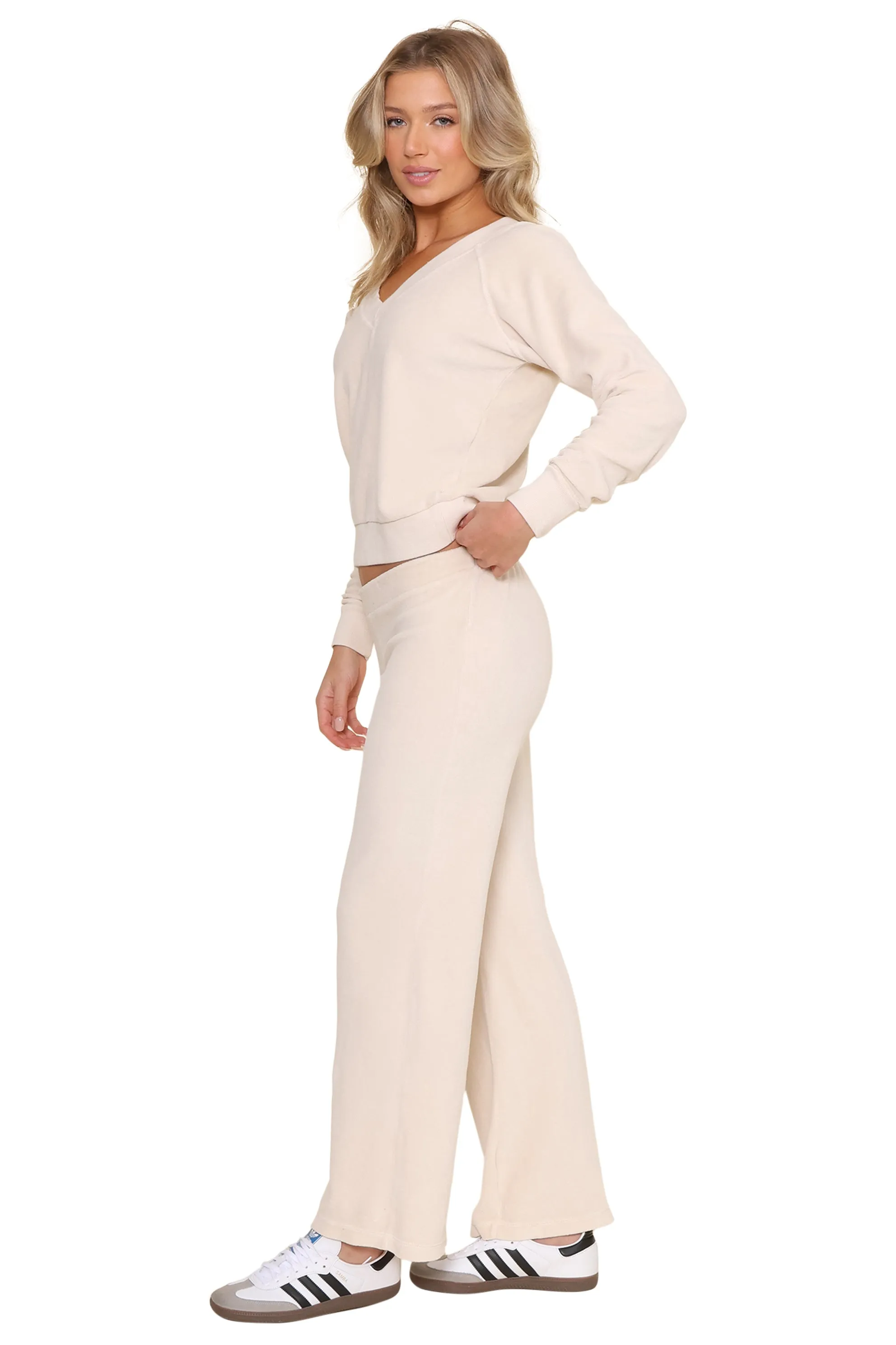 Ember Velour V Neck Sweatshirt