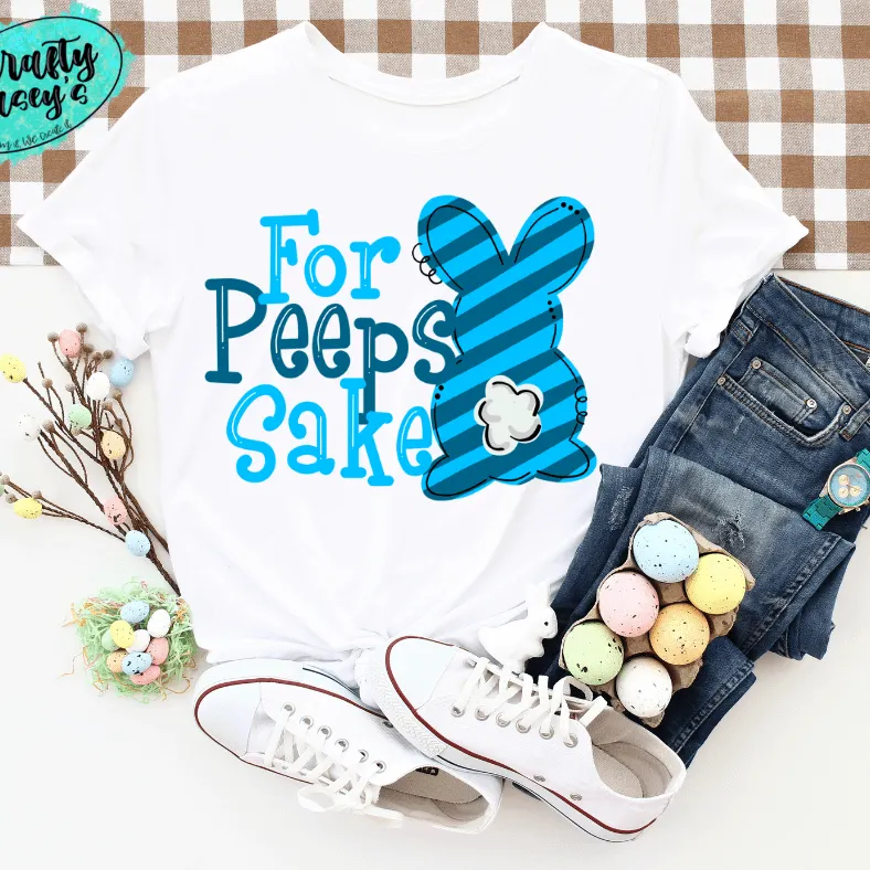 For Peeps Sake Blue Stripe Adult & Youth Easter Tee