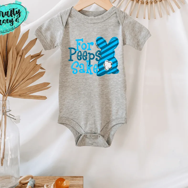 For Peeps Sake Blue Stripe Adult & Youth Easter Tee