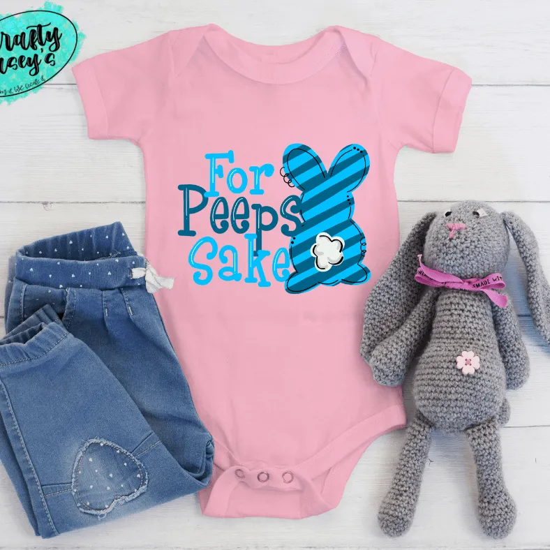 For Peeps Sake Blue Stripe Adult & Youth Easter Tee