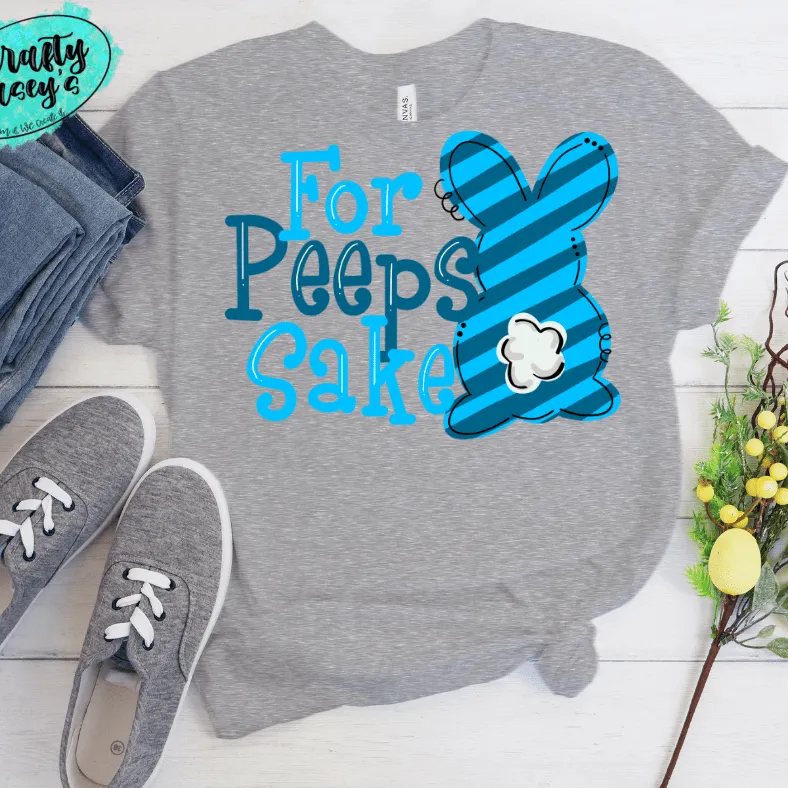 For Peeps Sake Blue Stripe Adult & Youth Easter Tee