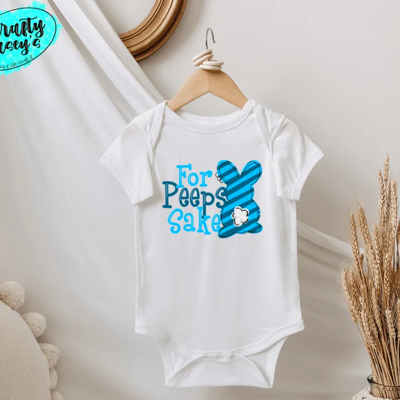 For Peeps Sake Blue Stripe Adult & Youth Easter Tee