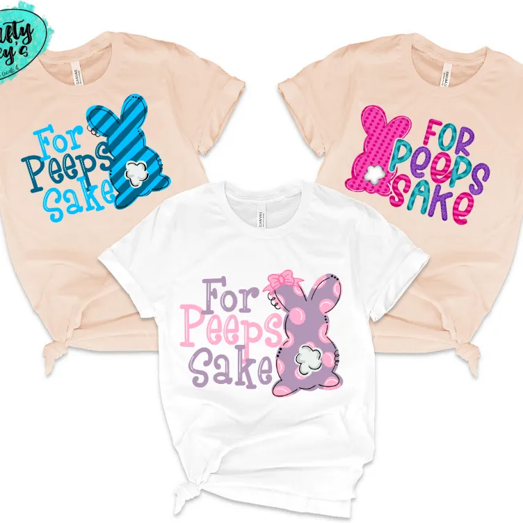 For Peeps Sake Blue Stripe Adult & Youth Easter Tee